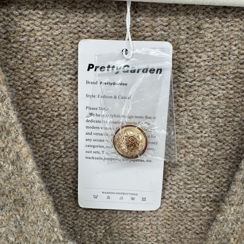 PrettyGarden Cardigan Women Large Brown Oversized Knit Sweater Cottagecore Fall - Picture 5 of 10